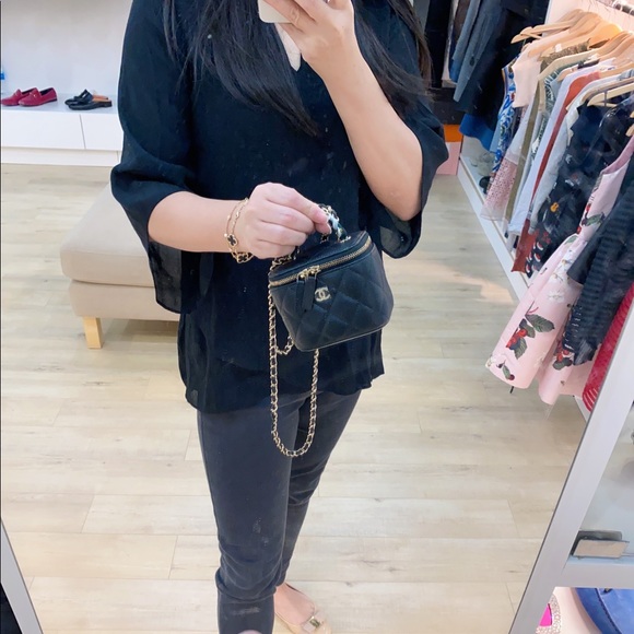 CHANEL Caviar Mini Vanity Case With Gold Chain - Picture 7 of 7